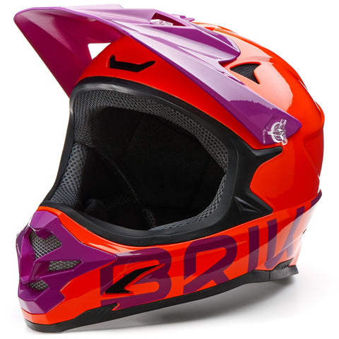 Briko orange violet cycling helmet Downhill.